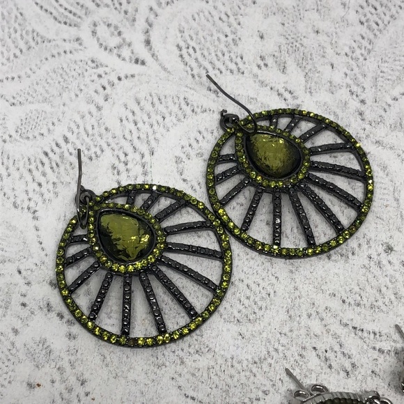 Dazzling rhinestone statement earrings dangle drop boho festival - Picture 4 of 6